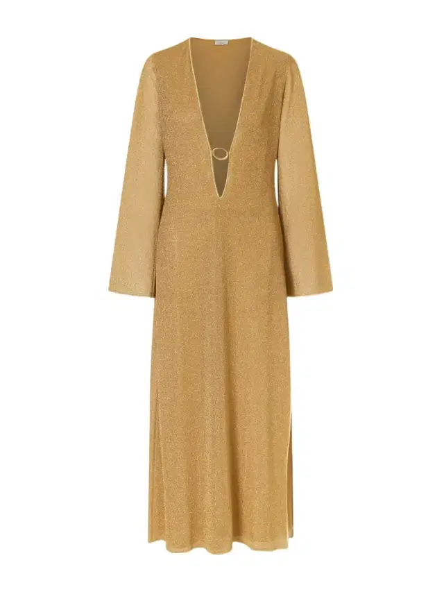 Lumière Metallic Stretch-knit Kaftan