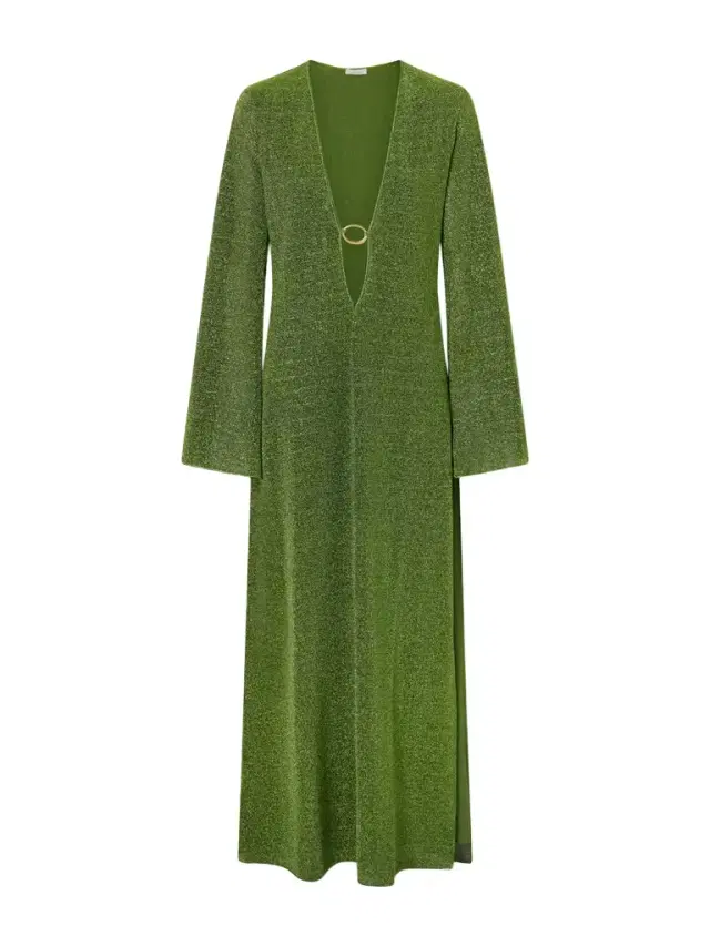 Lumière Metallic Stretch-knit Kaftan