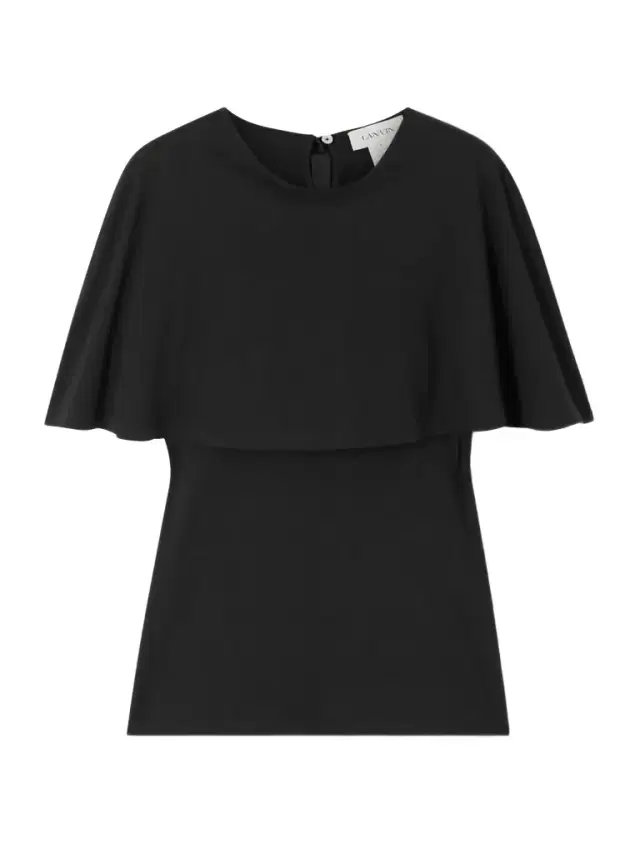 Cape-effect Cotton And Silk-blend T-shirt