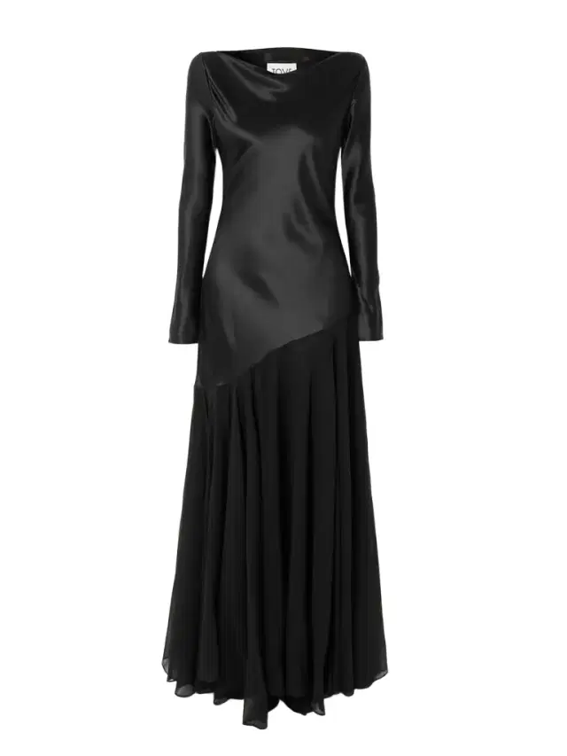 Cordelia Silk-satin And -chiffon Gown