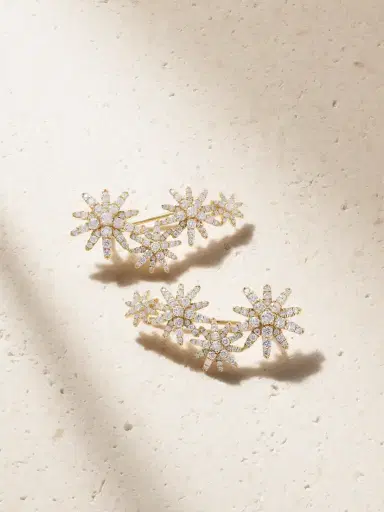 David Yurman Starburst 18-karat Gold Diamond Earrings | Thumbnail 1 David Yurman Starburst 18-karat Gold Diamond Earrings | Thumbnail 1