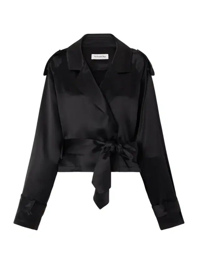 Simona Belted Satin Jacket