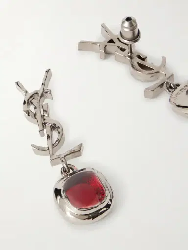 Saint Laurent Cassandre Pampille Silver-tone And Resin Earrings | Thumbnail 3
