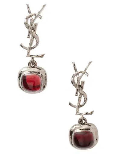 Saint Laurent Cassandre Pampille Silver-tone And Resin Earrings | Thumbnail 1