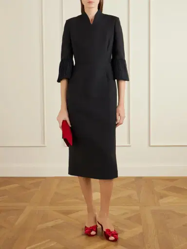 Valentino Garavani Wool And Silk-blend Crepe Midi Dress | Thumbnail 2 Valentino Garavani Wool And Silk-blend Crepe Midi Dress | Thumbnail 2