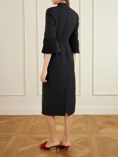Valentino Garavani Wool And Silk-blend Crepe Midi Dress | Thumbnail 3 Valentino Garavani Wool And Silk-blend Crepe Midi Dress | Thumbnail 3