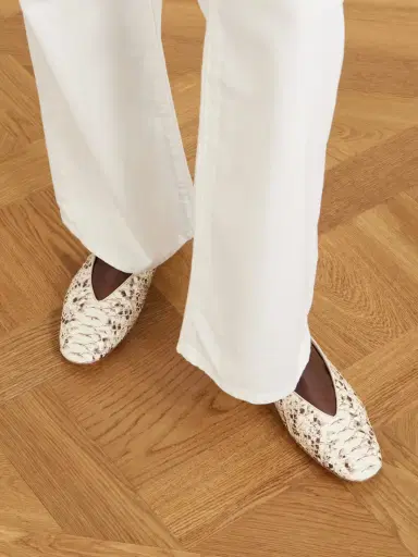 Le Monde Béryl Classic Regency Snake-effect Leather Ballet Flats | Thumbnail 2