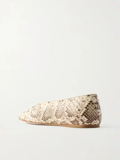 Le Monde Béryl Classic Regency Snake-effect Leather Ballet Flats | Thumbnail 3