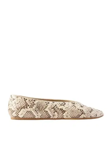 Le Monde Béryl Classic Regency Snake-effect Leather Ballet Flats | Thumbnail 1