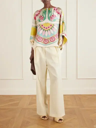 La DoubleJ Printed Silk-twill Blouse | Thumbnail 2