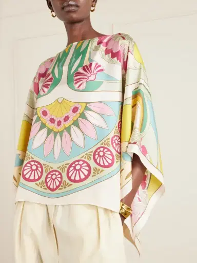 La DoubleJ Printed Silk-twill Blouse | Thumbnail 4