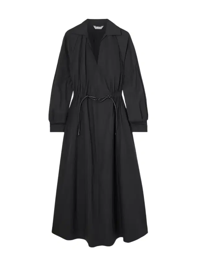 Drawstring Cotton Maxi Shirt Dress