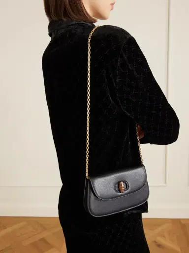Gucci Bamboo 1947 Textured-leather Clutch | Thumbnail 2