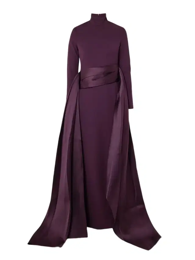 Olivia Crepe And Draped Satin-twill Gown