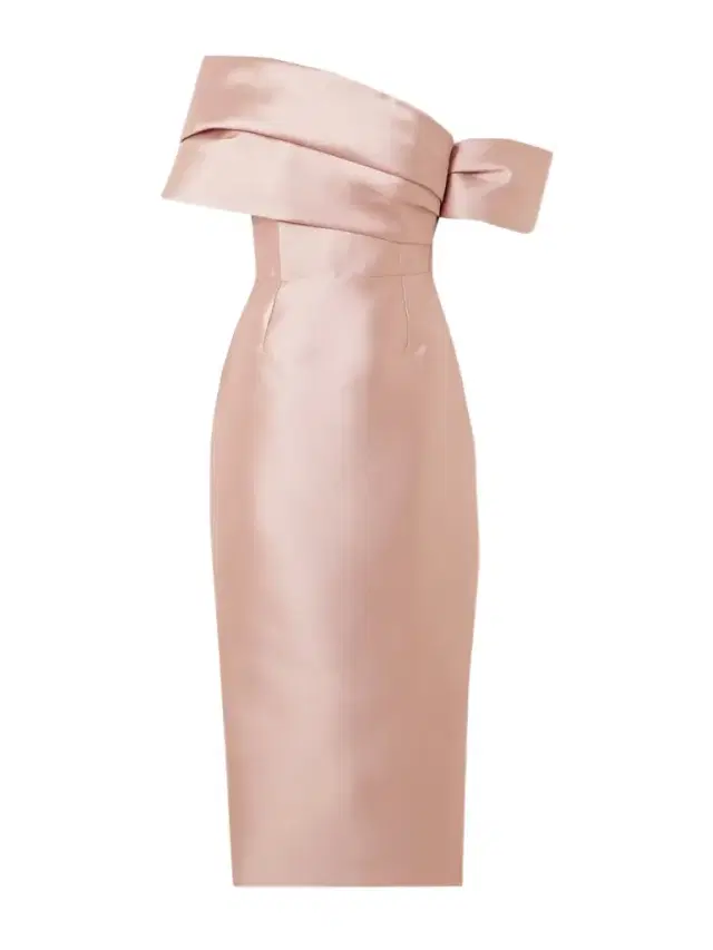 Mirla Off-the-shoulder Faille Midi Dress
