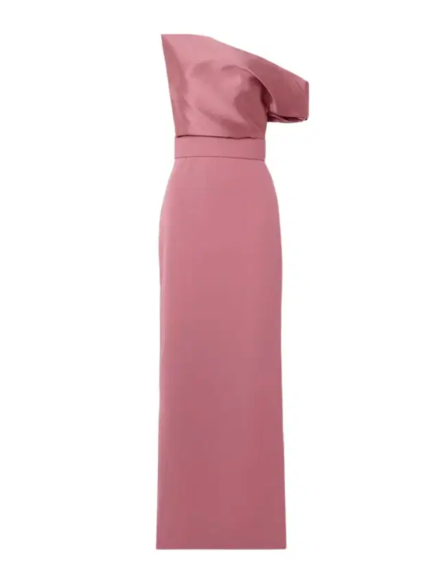 Magda Off-the-shoulder Belted Draped Faille And Crepe Gown