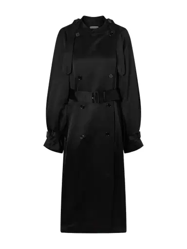 TOTEME Double-breasted Draped Satin Trench Coat | Thumbnail 1