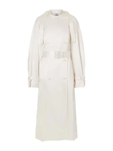 TOTEME Double-breasted Draped Satin Trench Coat | Thumbnail 1 TOTEME Double-breasted Draped Satin Trench Coat | Thumbnail 1
