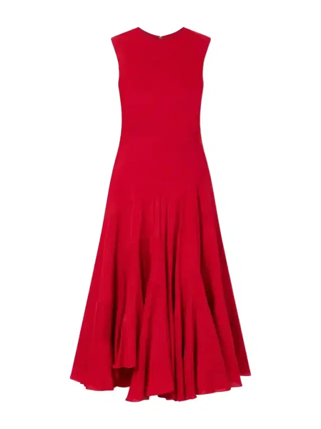 Asymmetric Paneled Cotton And Silk-blend Midi Dress