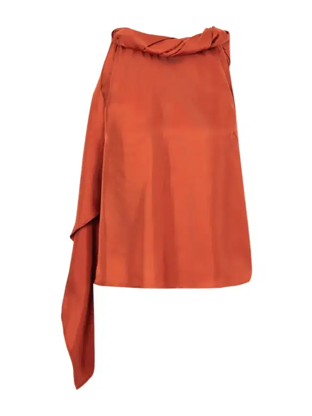 Wilma Twisted Silk-twill Top
