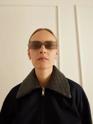 Bottega Veneta Eyewear Knot Rectangular-frame Acetate And Silver-tone Sunglasses | Thumbnail 2 Bottega Veneta Eyewear Knot Rectangular-frame Acetate And Silver-tone Sunglasses | Thumbnail 2