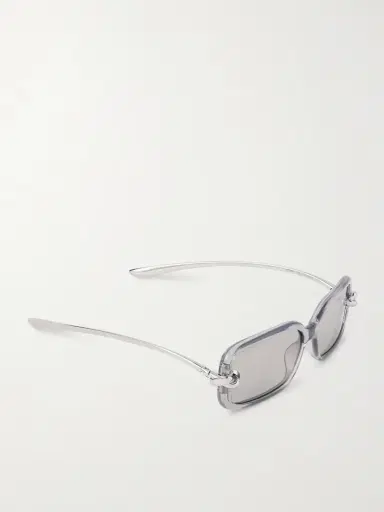 Bottega Veneta Eyewear Knot Rectangular-frame Acetate And Silver-tone Sunglasses | Thumbnail 3 Bottega Veneta Eyewear Knot Rectangular-frame Acetate And Silver-tone Sunglasses | Thumbnail 3