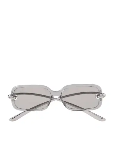 Bottega Veneta Eyewear Knot Rectangular-frame Acetate And Silver-tone Sunglasses | Thumbnail 1 Bottega Veneta Eyewear Knot Rectangular-frame Acetate And Silver-tone Sunglasses | Thumbnail 1