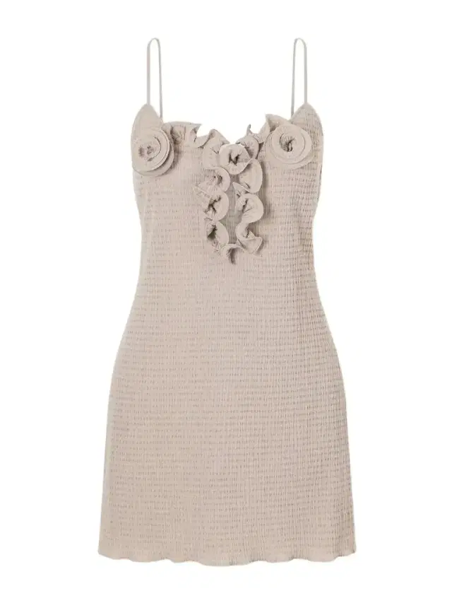 Floral-appliquéd Crepe Mini Dress