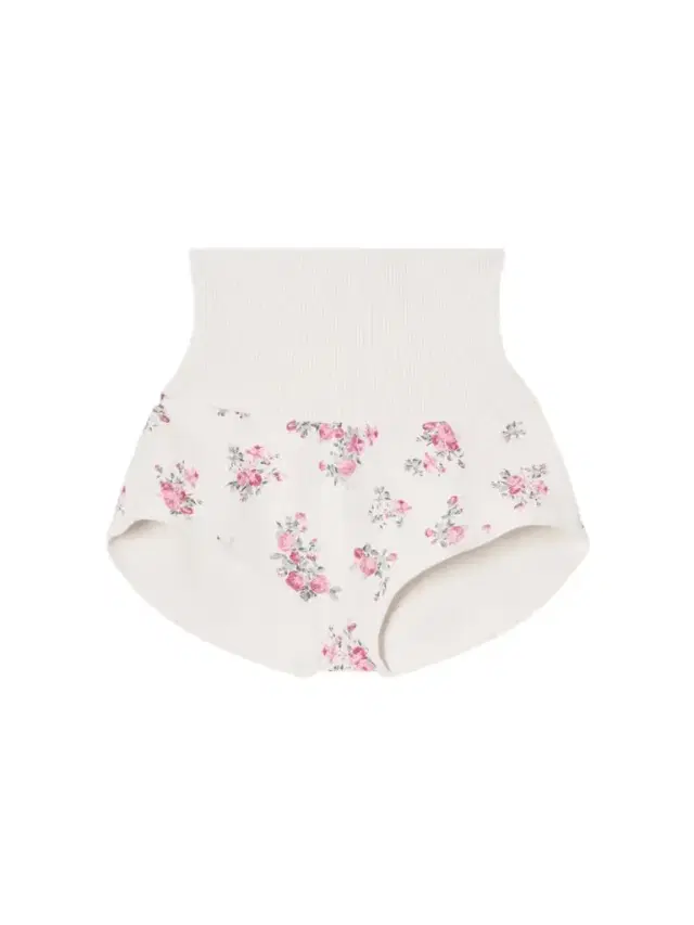 Ribbed Floral-print Cotton Shorts