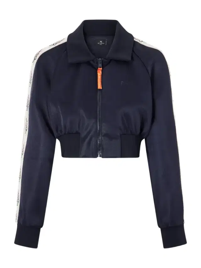 Cropped Canvas-trimmed Satin-jersey Track Jacket