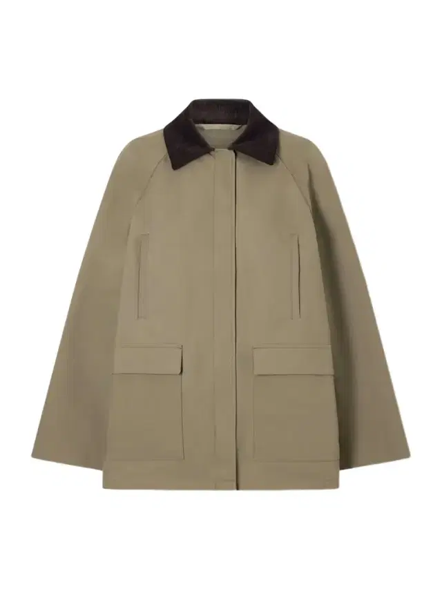 Corduroy-trimmed Cotton-gabardine Coat