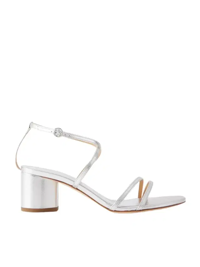 aeyde Mirella Metallic Leather Sandals