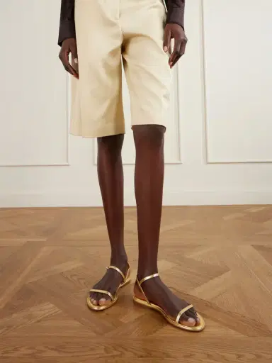 aeyde Nettie Metallic Leather Sandals | Thumbnail 2 aeyde Nettie Metallic Leather Sandals | Thumbnail 2