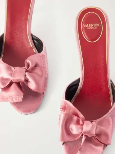 Valentino Garavani Marie A 55 Bow-detailed Satin-trimmed Velvet Mules | Thumbnail 5 Valentino Garavani Marie A 55 Bow-detailed Satin-trimmed Velvet Mules | Thumbnail 5