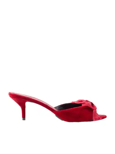 Valentino Garavani Marie A 55 Bow-detailed Satin-trimmed Velvet Mules | Thumbnail 1