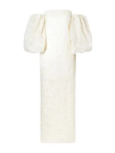 Dima Ayad Off-the-shoulder Embellished Embroidered Woven Gown | Thumbnail 1