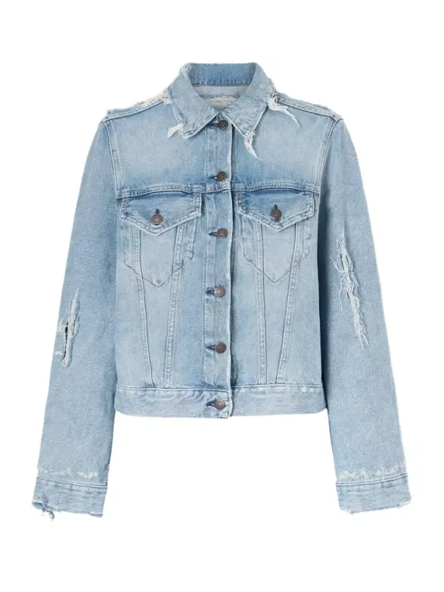 Distressed Organic Denim Jacket