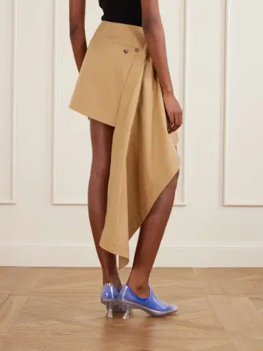 Loewe Asymmetric Cotton And Silk-blend Mini Skirt | Thumbnail 3 Loewe Asymmetric Cotton And Silk-blend Mini Skirt | Thumbnail 3