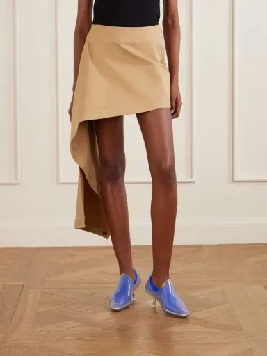 Loewe Asymmetric Cotton And Silk-blend Mini Skirt | Thumbnail 6 Loewe Asymmetric Cotton And Silk-blend Mini Skirt | Thumbnail 6