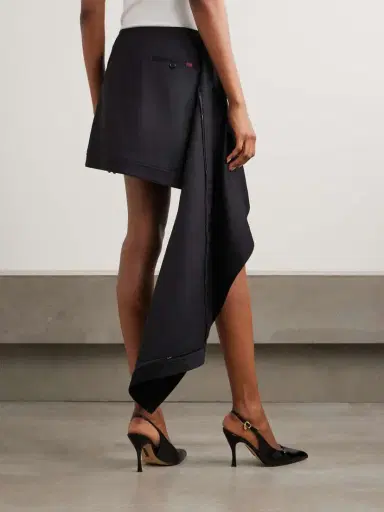 Loewe Asymmetric Wool-twill Mini Skirt | Thumbnail 4
