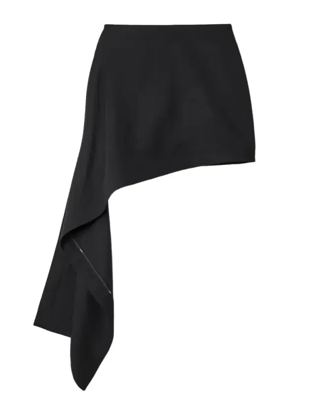 Asymmetric Wool-twill Mini Skirt