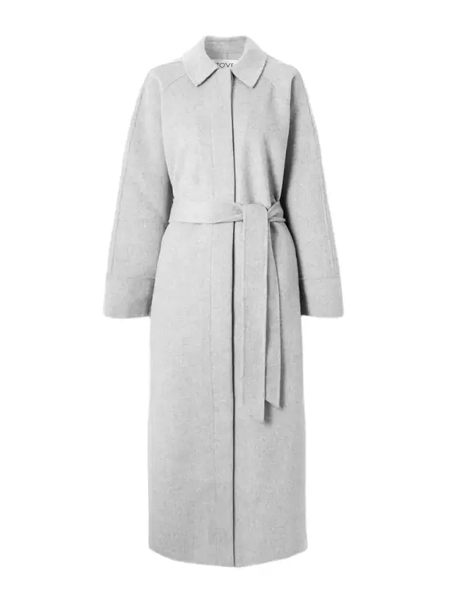 Yoonmi Belted Brushed Wool-blend Coat