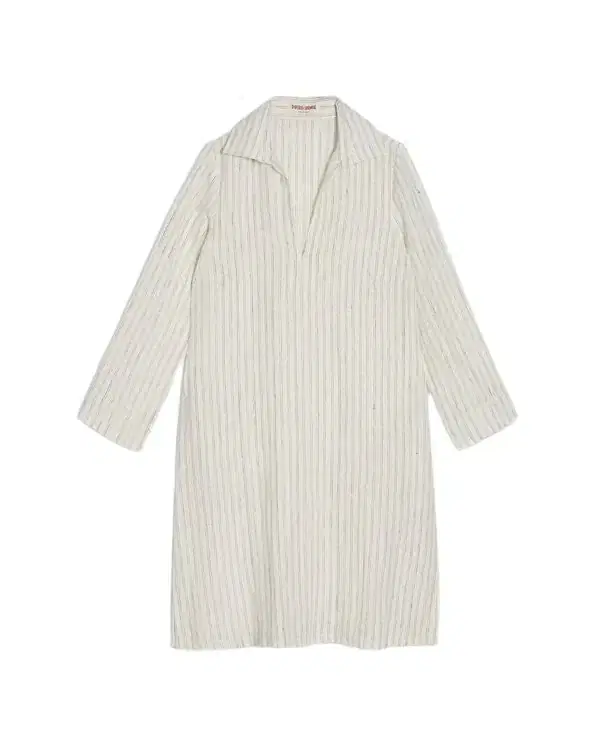 Alina Check And Stripes Medium Caftan Black
