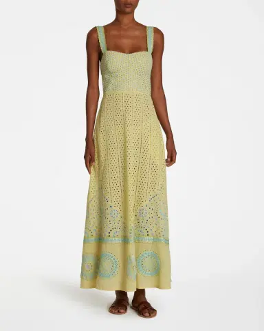 Emporio Sirenuse Azzurra Dress with Amalfi Embroidery | Thumbnail 2 Emporio Sirenuse Azzurra Dress with Amalfi Embroidery | Thumbnail 2