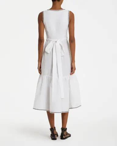 Emporio Sirenuse Evelin Dress with Flower Cheque Embroidery | Thumbnail 4