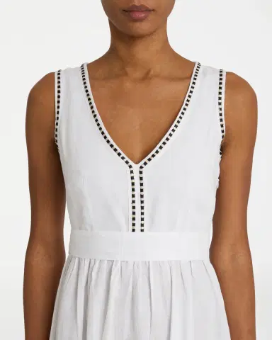 Emporio Sirenuse Evelin Dress with Flower Cheque Embroidery | Thumbnail 5