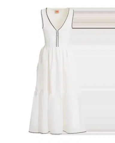 Emporio Sirenuse Evelin Dress with Flower Cheque Embroidery | Thumbnail 1