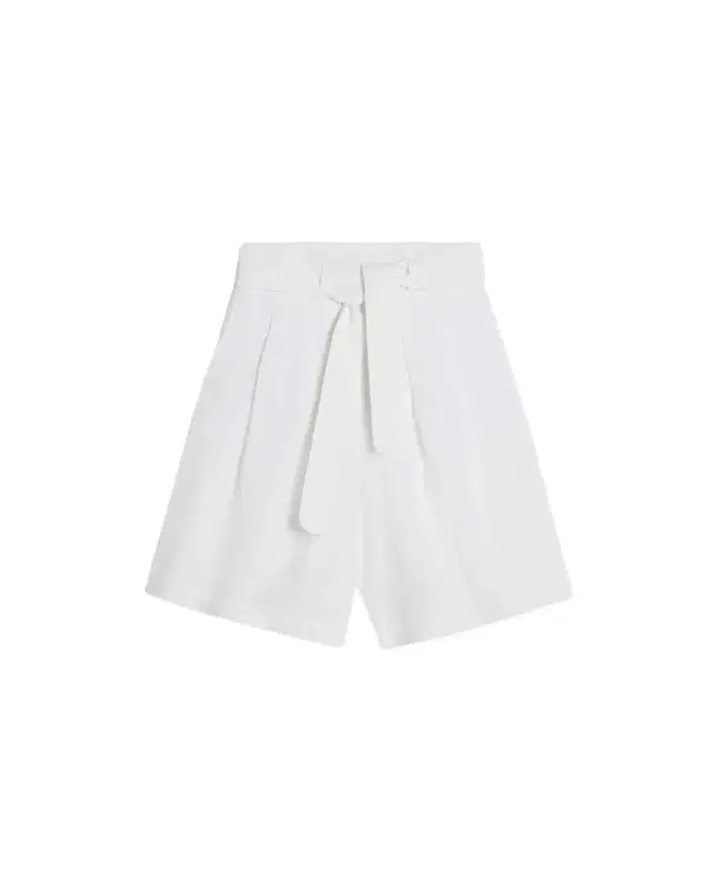 Emporio Sirenuse Light Wind Celeste Shorts in White Linen