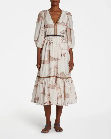 Emporio Sirenuse Loretta Dress with Desert Embroidery | Thumbnail 2 Emporio Sirenuse Loretta Dress with Desert Embroidery | Thumbnail 2