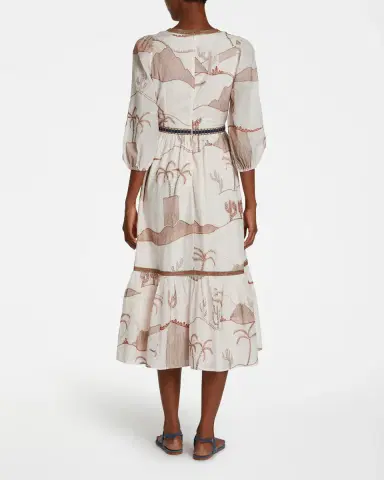 Emporio Sirenuse Loretta Dress with Desert Embroidery | Thumbnail 3 Emporio Sirenuse Loretta Dress with Desert Embroidery | Thumbnail 3